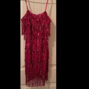Pink fringe dress